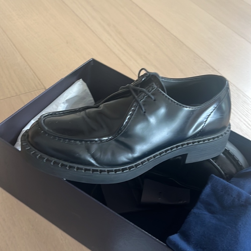 Prada men's chunky lug sole black shoes size 9.5 US lace up - Picture 2 of 9